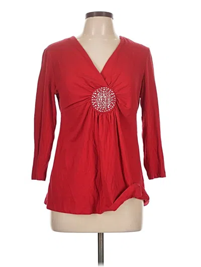 Pre-owned Avon 3/4 Sleeve Blouse In Red