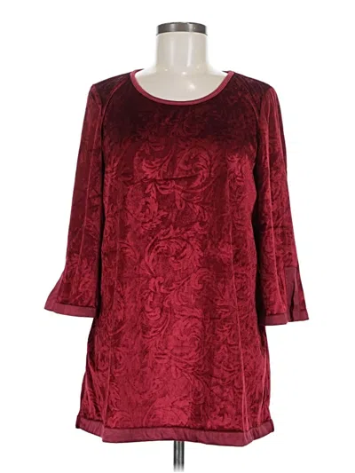 Pre-owned Avon 3/4 Sleeve Top Burgundy Boatneck Tops