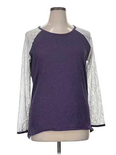 Pre-owned Avon 3/4 Sleeve Top Purple Crew Neck Tops
