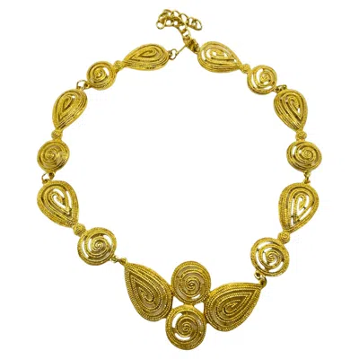 Pre-owned Avon Signed Vintage Gold Tone Massive Choker Chain Designer Necklace In Multi