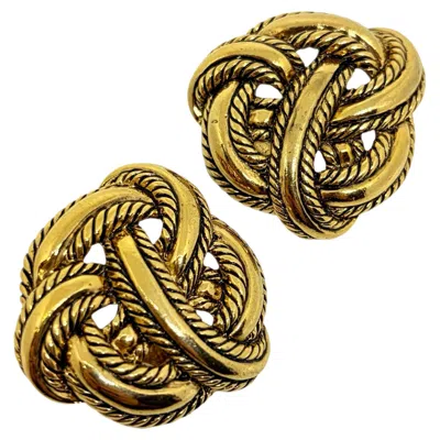 Pre-owned Avon Signed Vintage Gold Tone Massive Knot Designer Clip On Earrings In Multiple
