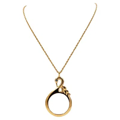 Pre-owned Avon Swan Gold Magnifier Necklace In Multi