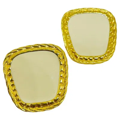 Pre-owned Avon Vintage  Signed Gold Tone Enamel Designer Pierced Earrings In Multi