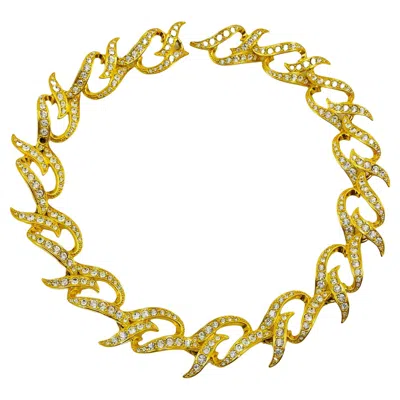 Pre-owned Avon Vintage Elizabeth Taylor For  Eternal Flame Crystal Choker Necklace In Red