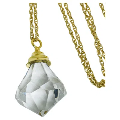 Pre-owned Avon Vintage Gold Tone Resin Diamond 'faceted Brilliance' Chain Necklace In Multi