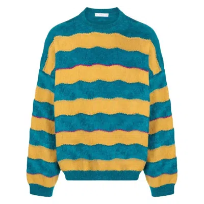Avril 8790 Patterned Sweater In Blue/yellow