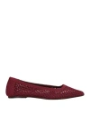 Avril Gau Woman Ballet Flats Burgundy Size 11 Textile Fibers