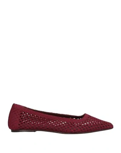 Avril Gau Woman Ballet Flats Burgundy Size 11 Textile Fibers