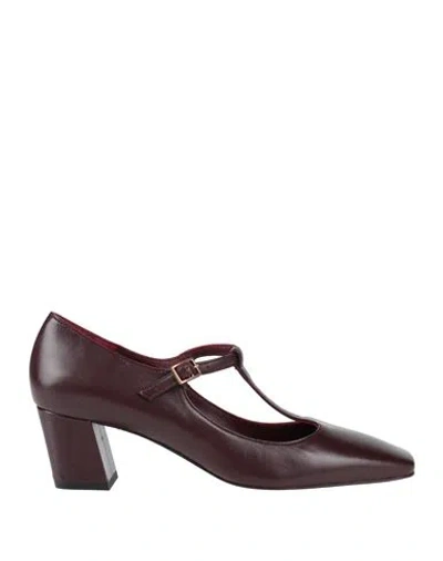 Avril Gau Woman Pumps Deep Purple Size 8 Leather