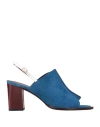 Avril Gau Woman Sandals Blue Size 8 Calfskin