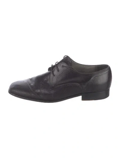 Pre-owned Avventura Leather Patterned Oxfords In Blue