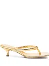 A.w.a.k.e. 60mm Knotted Square-toe Sandals In Gold