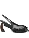 A.w.a.k.e. 80mm Draped Slingback Pumps In Black