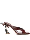 A.w.a.k.e. 90mm Crocodile-effect Heeled Sandals In Brown