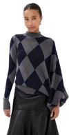 A.w.a.k.e. High-neck Diamond-pattern Sweater In Multi