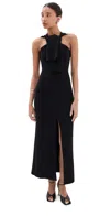 A.w.a.k.e. A. W.a. K.e. Mode Knitted Neck-tie Maxi Dress In Black