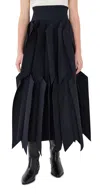 A.w.a.k.e. A. W.a. K.e. Mode Skirt With Panel Applique Navy In Blue