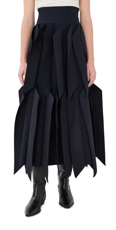 A.W.A.K.E. A. W.A. K.E. MODE SKIRT WITH PANEL APPLIQUE NAVY