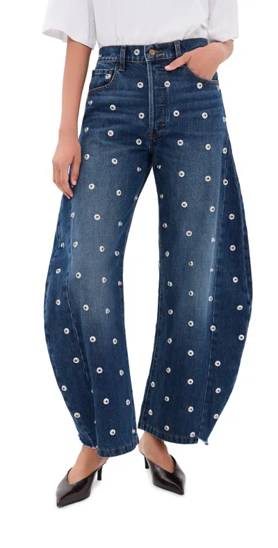 A.w.a.k.e. A. W.a. K.e. Mode Studded Jeans With Side Inserts Blue