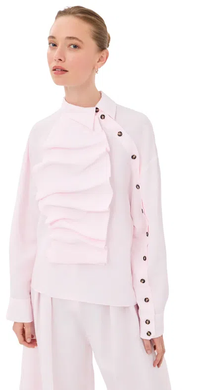 A.w.a.k.e. A. W.a. K.e. Mode Voluminous Bib-front Shirt Pale Pink