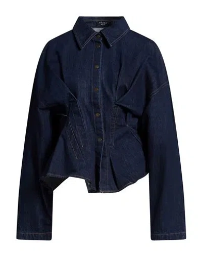 A.w.a.k.e. A. W.a. K.e. Mode Woman Denim Shirt Blue Size 4 Cotton