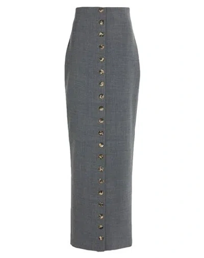 A.w.a.k.e. A. W.a. K.e. Mode Woman Maxi Skirt Grey Size 4 Polyester, Virgin Wool, Polyurethane, Elastane