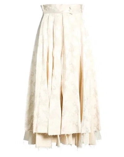 A.w.a.k.e. A. W.a. K.e. Mode Woman Maxi Skirt Ivory Size 4 Viscose, Cotton, Polyamide In White