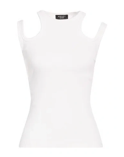 A.w.a.k.e. A. W.a. K.e. Mode Woman Tank Top White Size Xl Cotton, Elastane