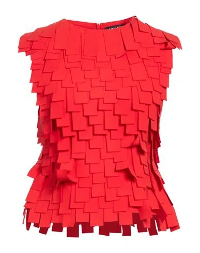 A.w.a.k.e. A. W.a. K.e. Mode Woman Top Red Size 2 Polyester, Polyurethane