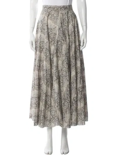 Pre-owned A.w.a.k.e. Animal Print Long Skirt In Neutral