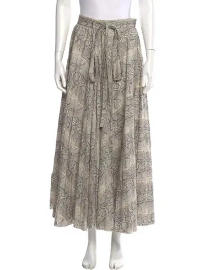 Pre-owned A.w.a.k.e. Animal Print Midi Length Skirt In Gray