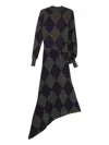A.w.a.k.e. Argyle-pattern Asymmetric Dress In Multi
