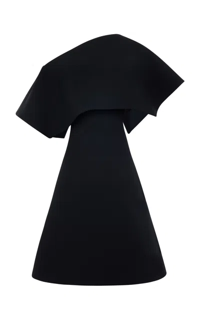 A.w.a.k.e. Asymmetric Big Collar Dress In Black