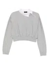 A.w.a.k.e. Asymmetric-collar Sweatshirt In Gray