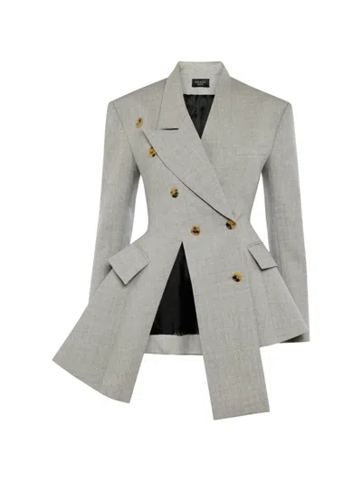 A.w.a.k.e. Asymmetric Double-breasted Jacket In Gray