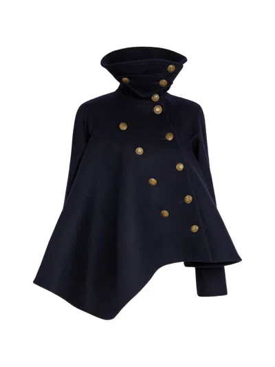 A.w.a.k.e. Asymmetrischer Ausgestellter Cabanmantel In Blue