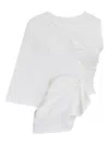 A.w.a.k.e. Asymmetric Ruched Top In White