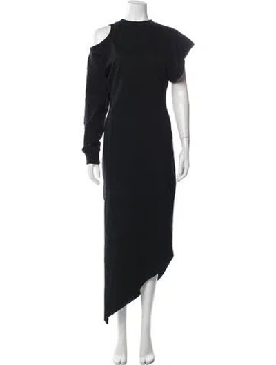 Pre-owned A.w.a.k.e. Asymmetrical Long Dress In Black