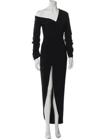 Pre-owned A.w.a.k.e. Asymmetrical Long Dress In Black