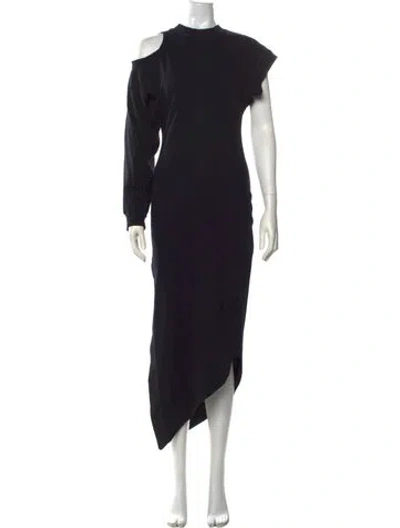 Pre-owned A.w.a.k.e. Asymmetrical Long Dress In Black