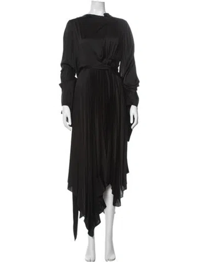 Pre-owned A.w.a.k.e. Asymmetrical Long Dress In Black