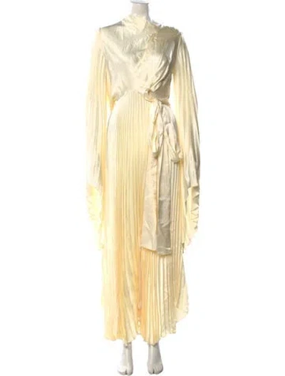 Pre-owned A.w.a.k.e. Asymmetrical Long Dress In Yellow