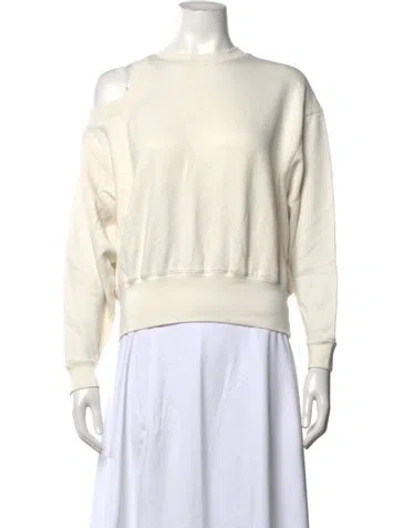 Pre-owned A.w.a.k.e. Asymmetrical Long Sleeve Sweatshirt In Neutrals