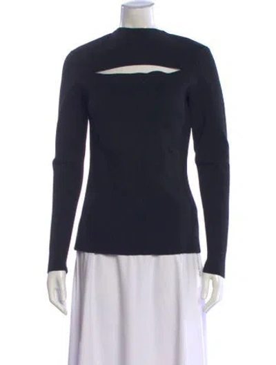Pre-owned A.w.a.k.e. Asymmetrical Long Sleeve Top In Blue