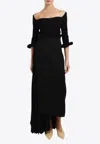 A.w.a.k.e. Asymmetrical Skirt With Pleated Insert In Black