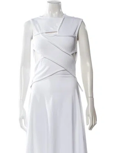 Pre-owned A.w.a.k.e. Asymmetrical Sleeveless Top In White