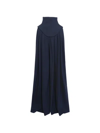 A.w.a.k.e. Basque Pleated Trousers In Blue