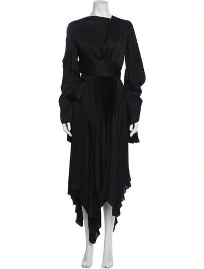 Pre-owned A.w.a.k.e. Bateau Neckline Long Dress In Black