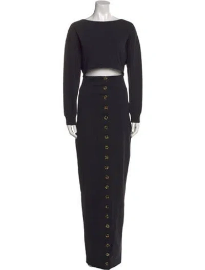 Pre-owned A.w.a.k.e. Bateau Neckline Long Dress W/ Tags In Black