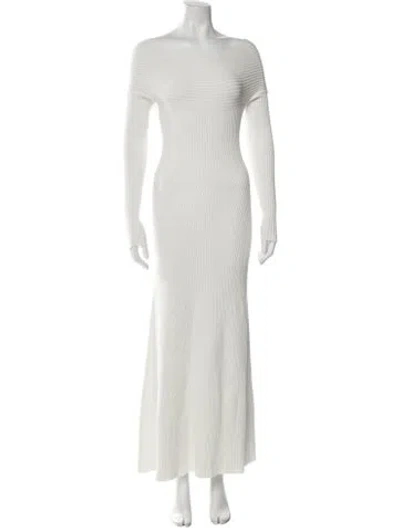 Pre-owned A.w.a.k.e. Bateau Neckline Long Dress W/ Tags In Neutral